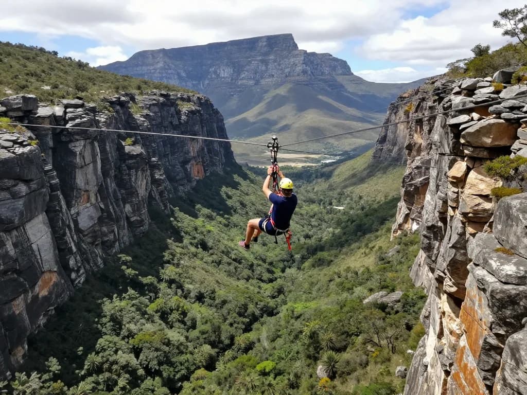 Zip-line через ущелье